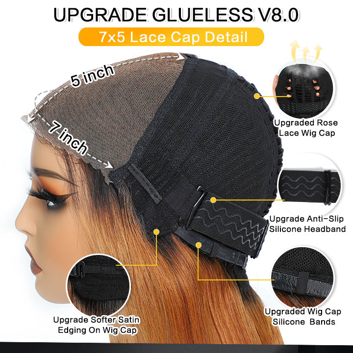 Highlight Red & Yellow Transparent  Lace Front Loose Wave Colored Wigs Human Hair -Amanda Hair