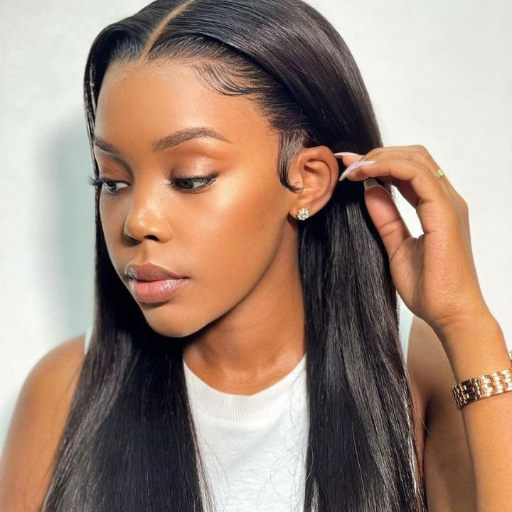 Glueless Straight 6x4.5/13x4 HD Lace Wig Pre Bleached Knots 180% Density Human Hair Wigs-Amanda Hair