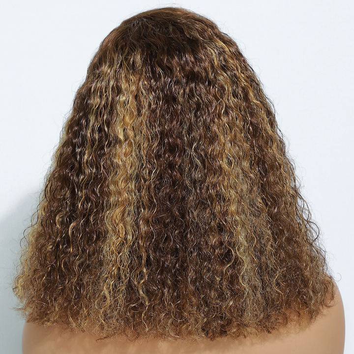 Flash Sale Highligh Blonde Glueless Afro Curly 13x4/7x5 Brazilian Curly Hair Short Bob Wigs-Amanda Hair