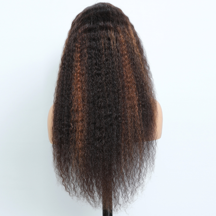 Highlight Blonde Human Hair Kinky Straight 13x4/7x5 HD Lace Front Wig-Amanda Hair