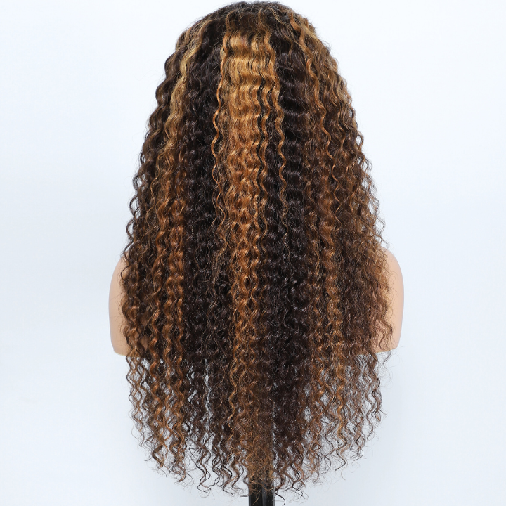Highlight Blonde P2/30 Human Hair Water Wave 7x5 /13x4 Clear Lace Front Wig-Amanda Hair