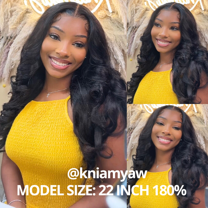 300% Density Bold Bounce Body Wave Hair 13*4 HD Transparent Lace Front Wigs Body Wave Human Hair Glueless Frontal Wig For Women-Amanda Hair