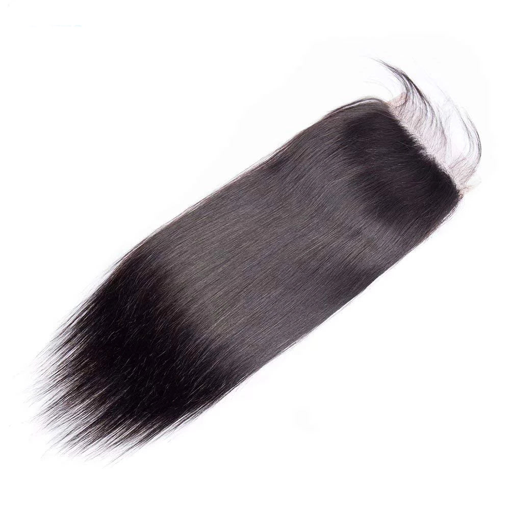 Amanda Peruvian Straight Hair 4 Bundles With 4*4 Lace Closure 9A Grade 100% Unprocessed Human Hair Hot Item