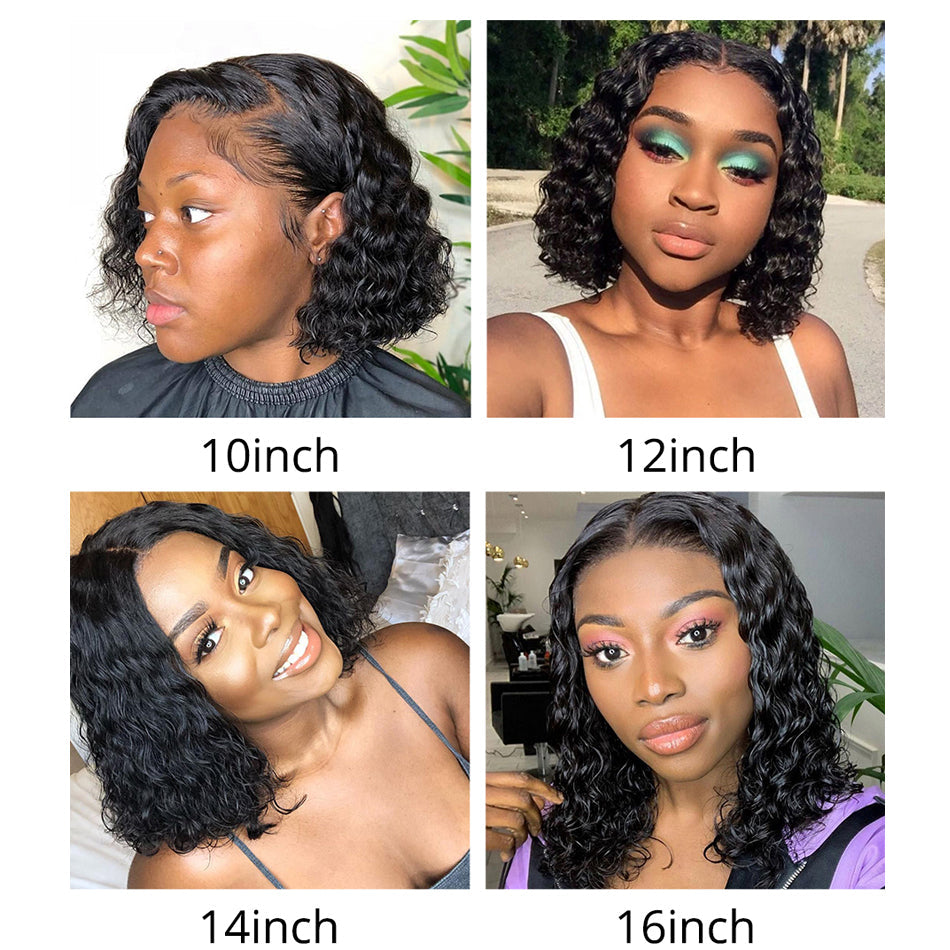 Flash Sale: Save Up To 50%, 48 Hour Only, Pre Plucked 4*4 Lace Closure Short Curly Hair Style Bob Wigs with Baby Hair-Amanda Hair