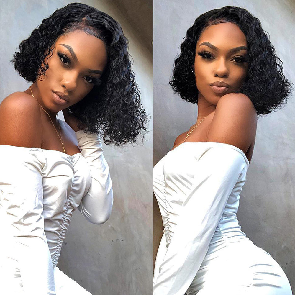 Flash Sale: Save Up To 50%, 48 Hour Only, Pre Plucked 4*4 Lace Closure Short Curly Hair Style Bob Wigs with Baby Hair-Amanda Hair