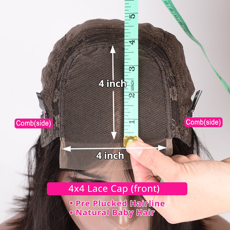 Flash Sale: Save Up To 50%, 48 Hour Only, Pre Plucked 4*4 Lace Closure Short Curly Hair Style Bob Wigs with Baby Hair-Amanda Hair