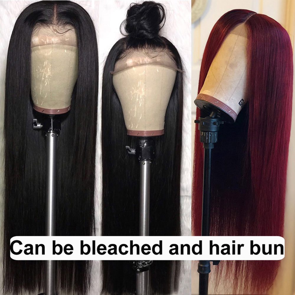 Preplucked Natural Hairline 4*4 Lace Closure Straight Hair Wigs-Amanda Hair