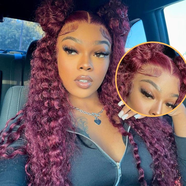 Deep Wave 13*6 Lace Wigs 100% Human Hair Transparent Lace Front Wigs-Amanda Hair