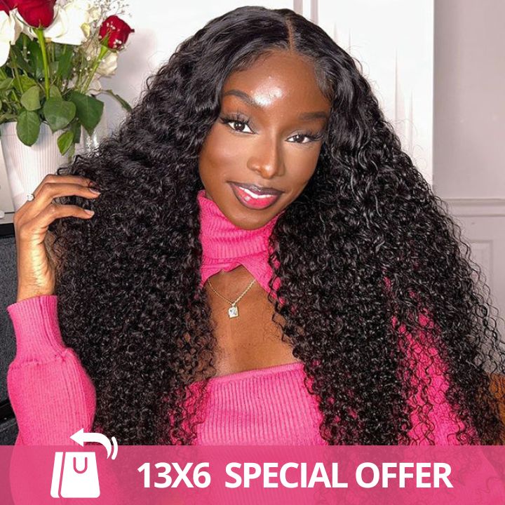 Deep Wave 13*6 Lace Wigs 100% Human Hair Transparent Lace Front Wigs-Amanda Hair