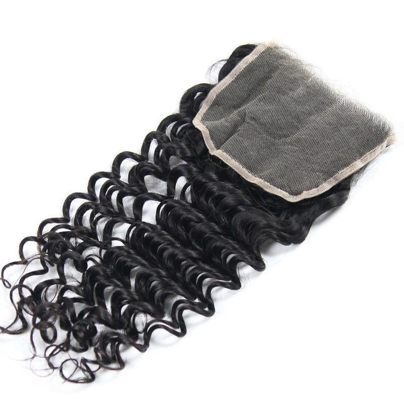 Deep Wave 5*5 Transparent Lace Closure 100% Remi Human Hair - Amanda Hair