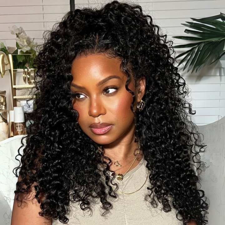 $100 Off Full $100| Deep Curly Snug Fit 360 Invisible Strap Glueless Lace Frontal Wig Flash Sale