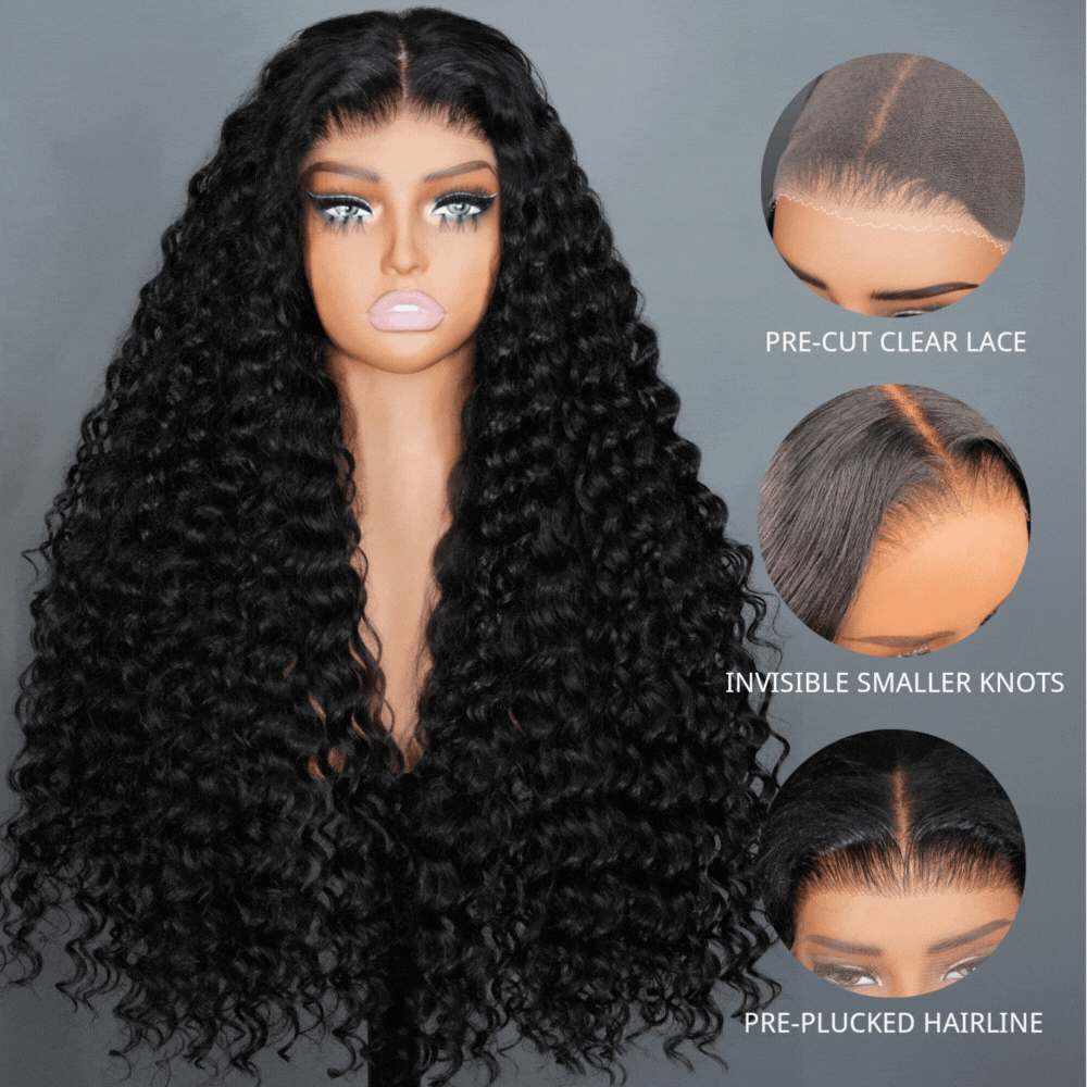 Glueless Loose Wave Wigs Virgin Human Hair 6*4/13*4 Transparent HD Lace Front Deep Wave Wig Pre Plucked Hairline - Amanda Hair