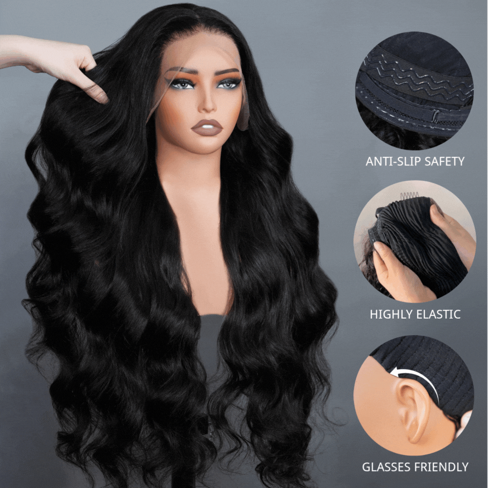 300% Ultra Dense Glueless Wig Loose Body Wave 6x4 Closure Clear Lace Pre Cut & Plucked & Bleached Ready to Go - Amanda Hair