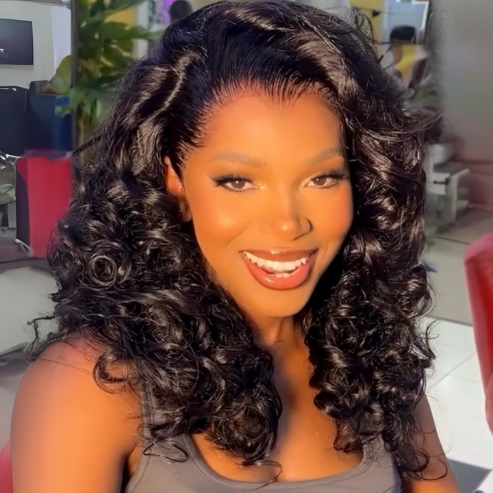 Flawless Curls 100% Human Hair Glueless  Lace Front Wig for Natural Glamour- Clear Transparent Lace - Amanda Hair