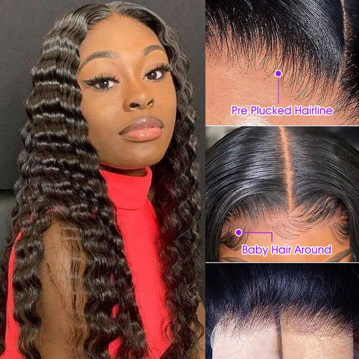Flash Sale :Glueless Loose Deep Wave Wigs Virgin Human Hair 4*4/13*4 HD Lace Front Wig Pre Plucked Hairline - Amanda Hair