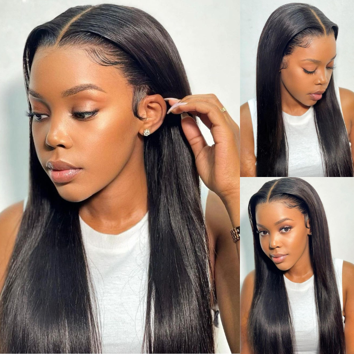 Glueless Straight 6x4.5/13x4 HD Lace Wig Pre Bleached Knots 180% Density Human Hair Wigs-Amanda Hair