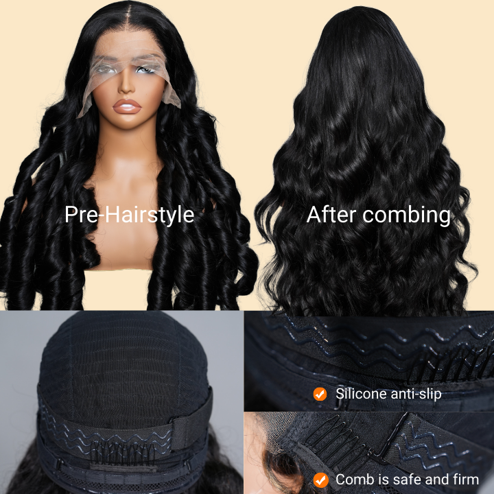 Glueless 6*4 Lace Closure 13*6 Clear Transparent Lace Front Wigs Brazilian Body Wave Human Hair Beginner friendly No Code Needed-Amanda Hair