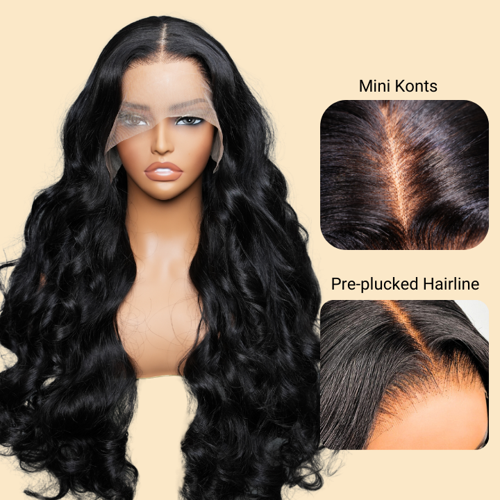 Glueless 6*4 Lace Closure 13*6 Clear Transparent Lace Front Wigs Brazilian Body Wave Human Hair Beginner friendly No Code Needed-Amanda Hair