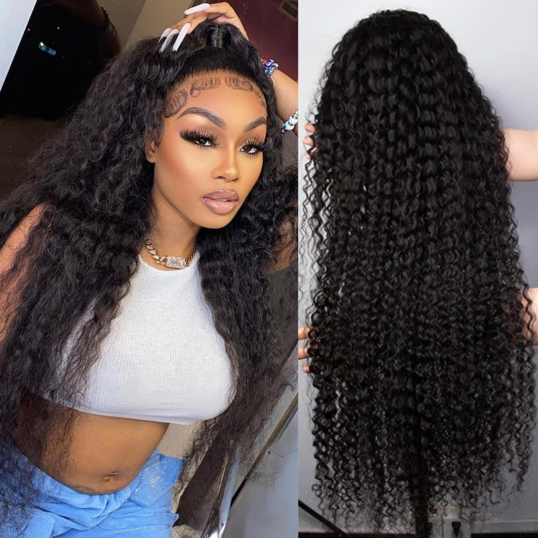 Tiktok Ginab.xo Same Wig Long Curly Hair 13*4 HD Lace Frontal Wig Thick Curly Hair Glueless Wigs-Amanda Hair