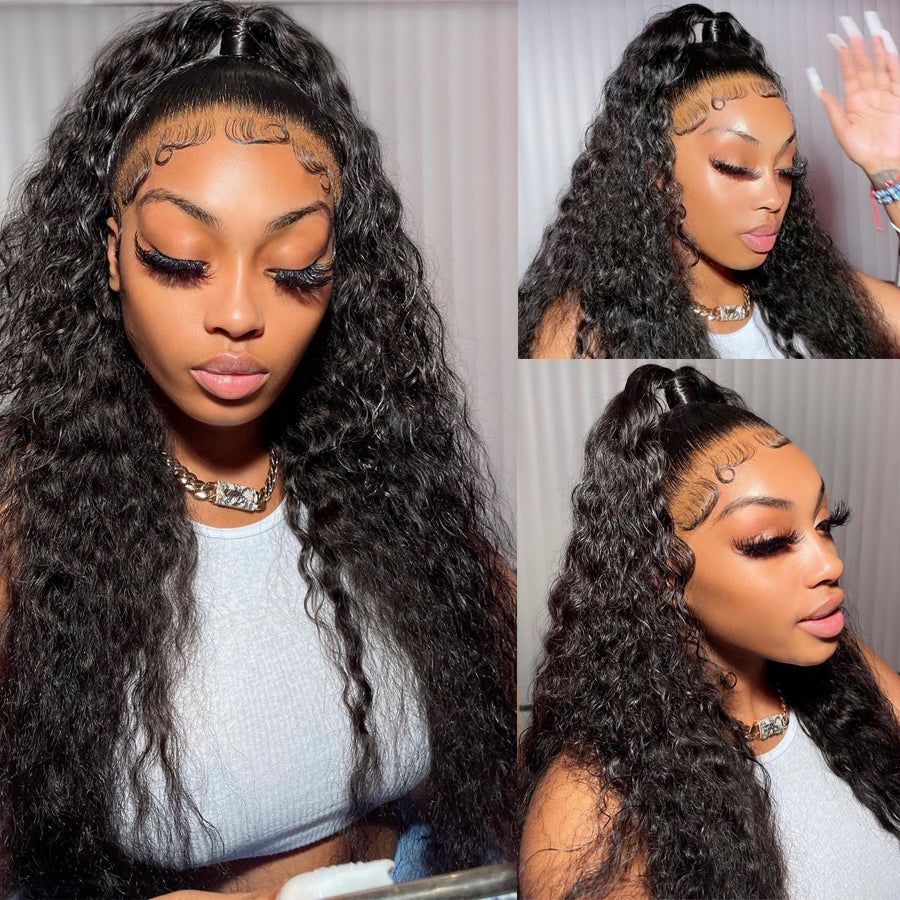 Long Curly Hair 13×4 Lace Front Wigs Pre Plucked Virgin Human Hair Wigs Sale-Amanda Hair
