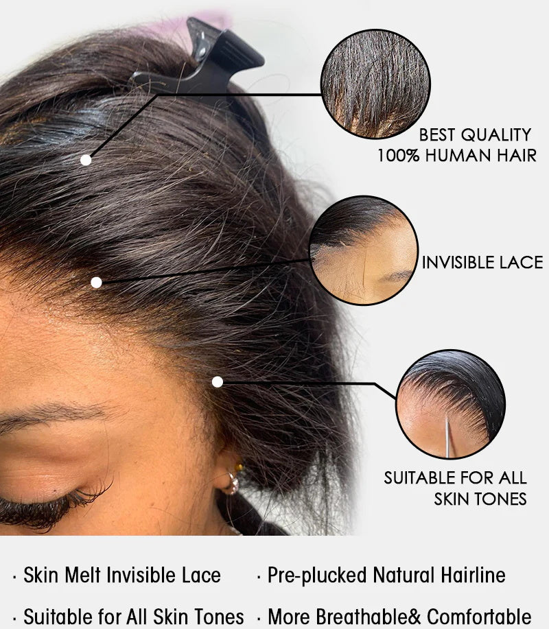 Glueless Haircut Layered Straight 5x5 Lace Closure Wigs-Clearance Flash Sale
