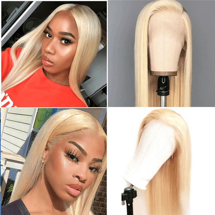 Flash Sale: CLEARANCE SALE! In Stock! HD Transparent Lace Straight Blond Hair 613 Wigs