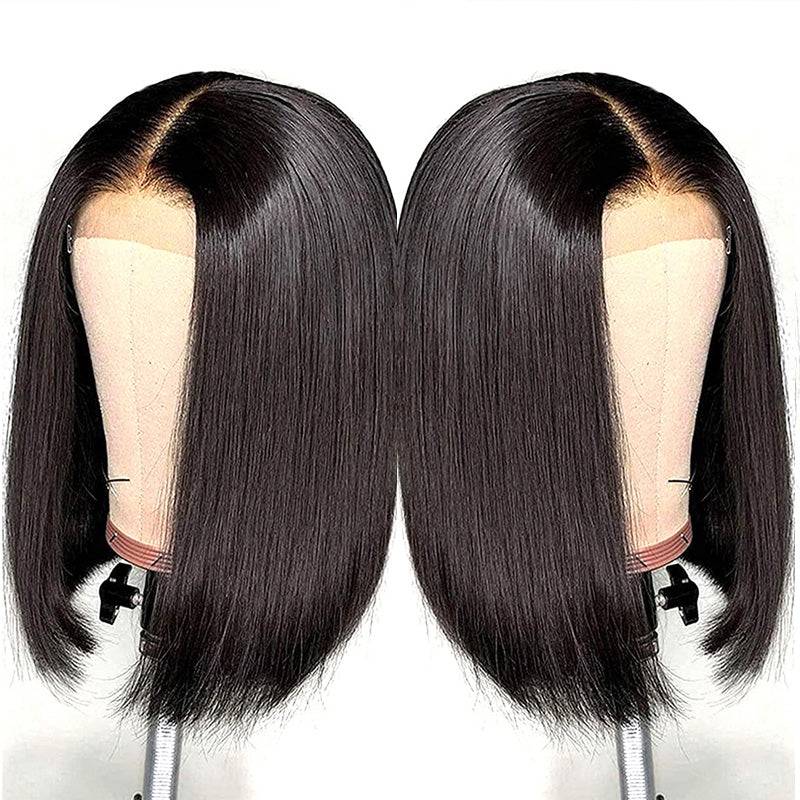 Straight Hair Bob Wigs Short Human Hair 4x4 Lace Closure Wig-Amanda Hair