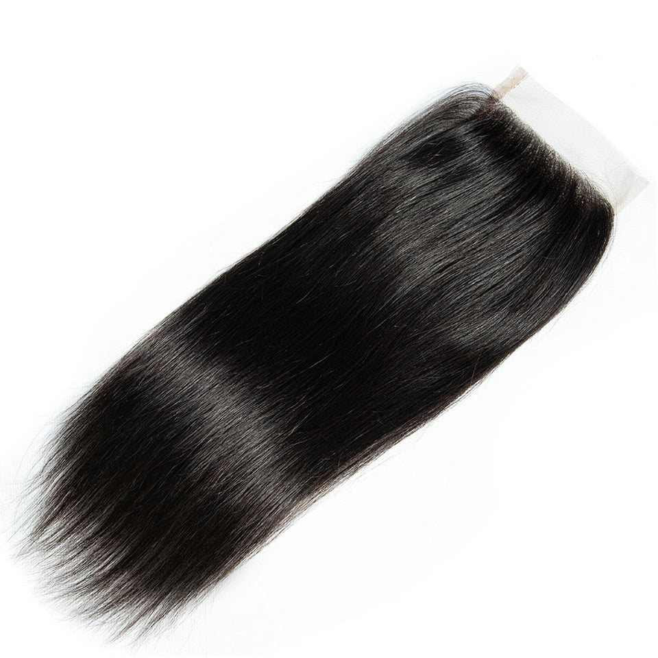 Amanda Brazilian Straight Hair Free/Middle/Three Part 100% Unprocessed Human Hair 4*4 Lace Closure 1 Piece
