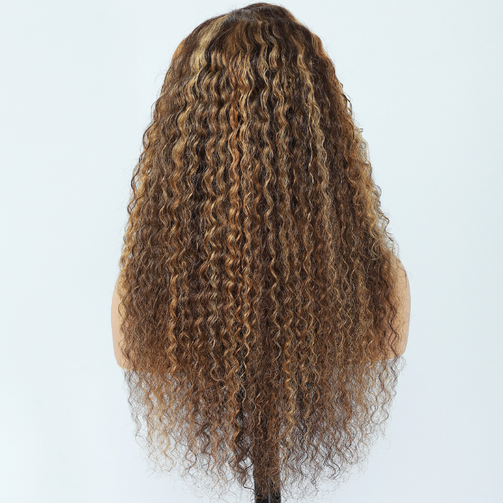 Highlight Blonde Human Hair Water Wave 7x5/13x4 HD Lace Front Wig-Amanda Hair