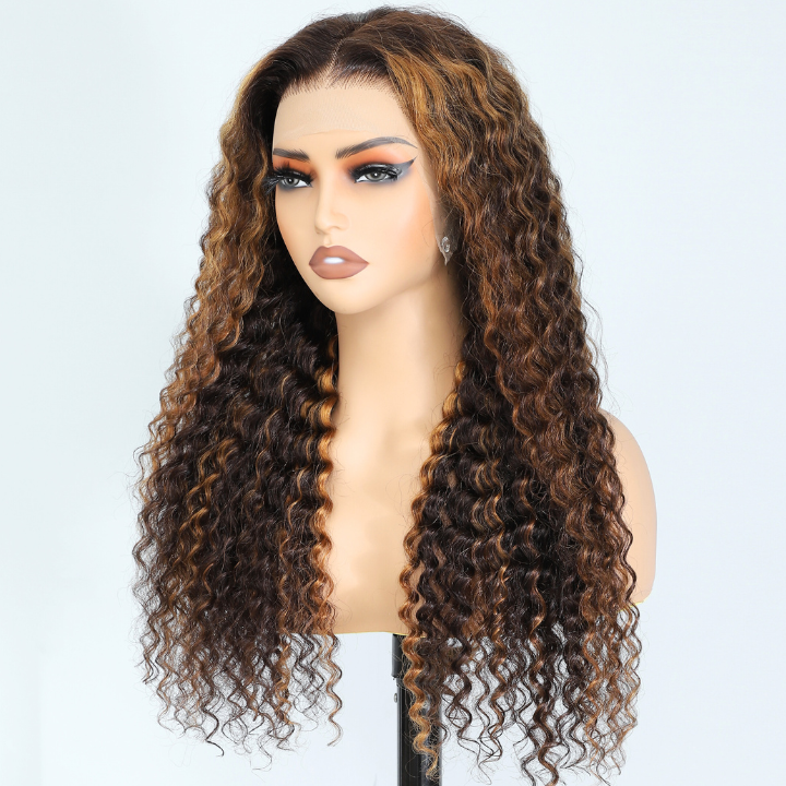 Highlight Blonde P2/30 Human Hair Water Wave 7x5 /13x4 Clear Lace Front Wig-Amanda Hair