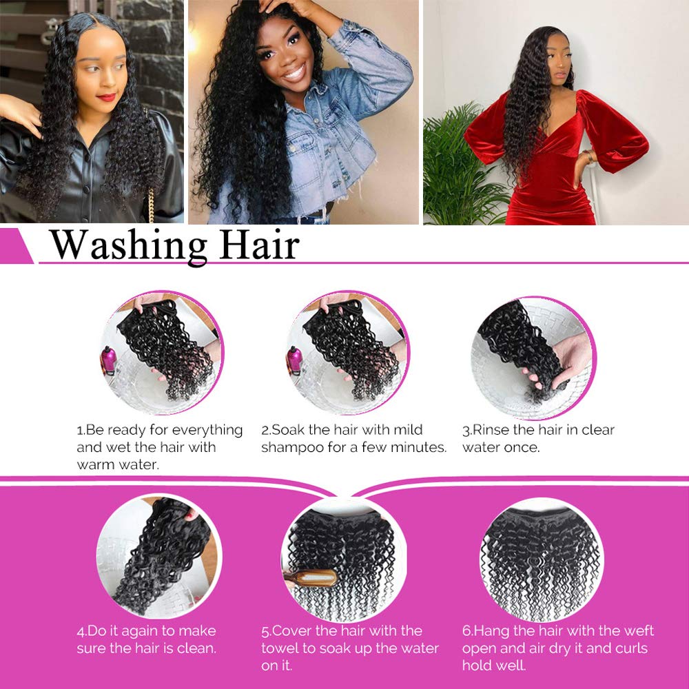 Brazilian Kinky Curly 4 Bundles With 4*4 Lace Closure 10A Grade 100% Remi Human Hair Soft Shiny Wave Hair - Amanda Hair