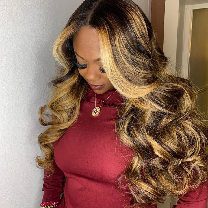 BOGO Free| Money Piece Highlight Blonde Body Wave 6x4 Lace Closure Wigs Flash Sale