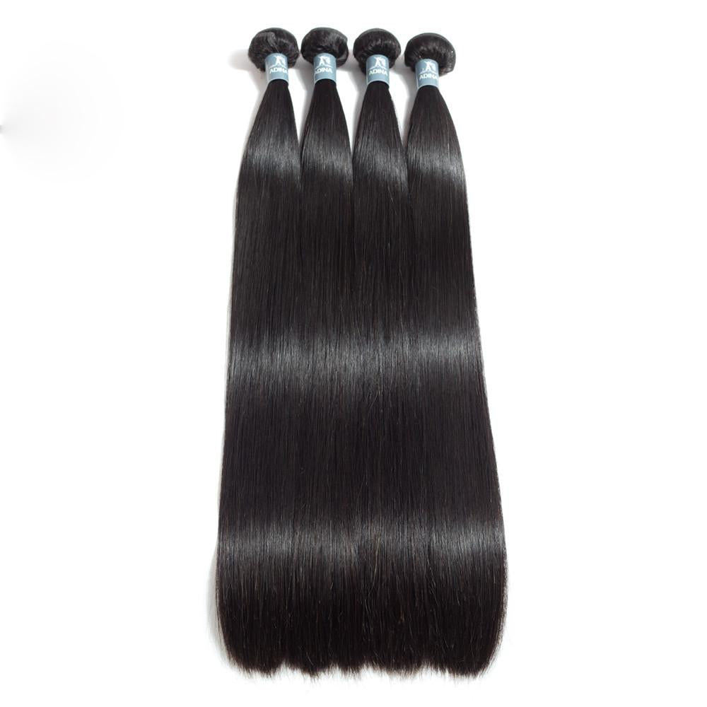 Amanda Peruvian Straight Hair 4 Bundles With 4*4 Lace Closure 9A Grade 100% Unprocessed Human Hair Hot Item
