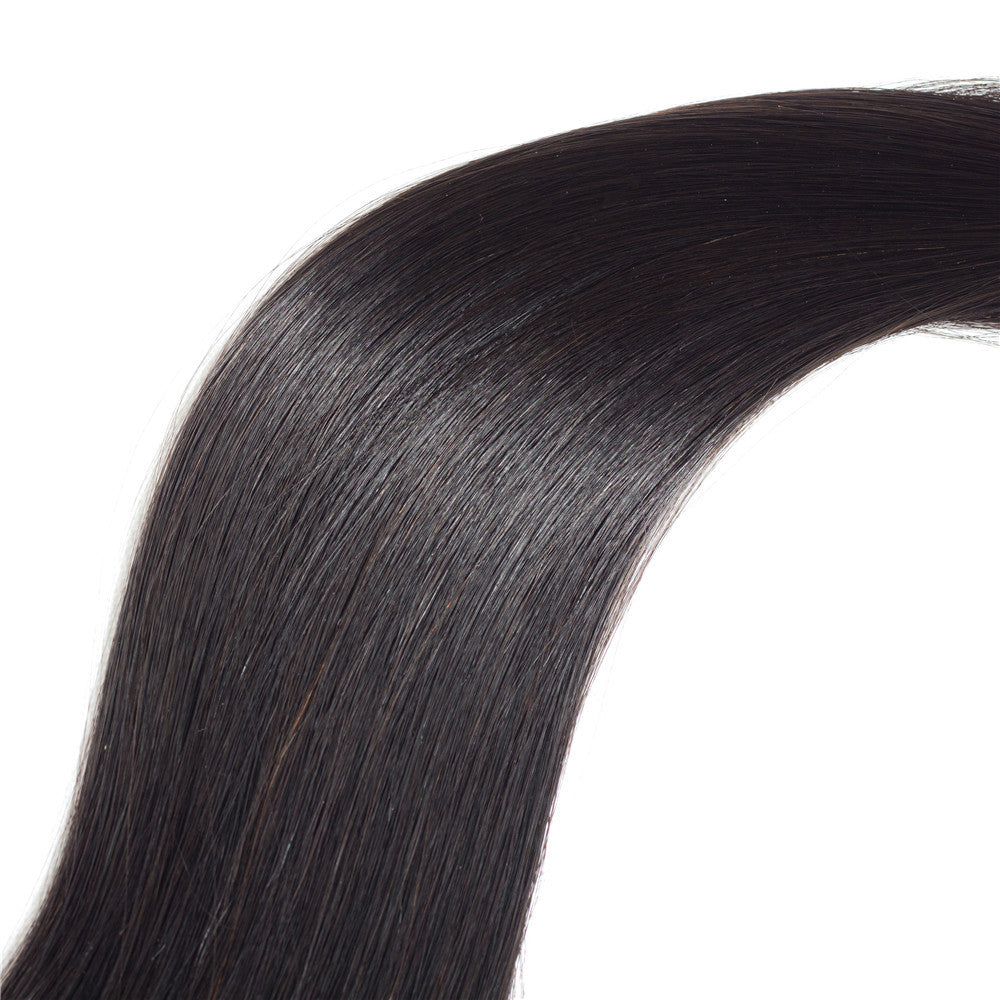 Amanda Hair Peruvian Straight Hair 3 Bundles With 4*4 Lace Closure 9A Grade 100% Unprocessed Human Hair No Tangles