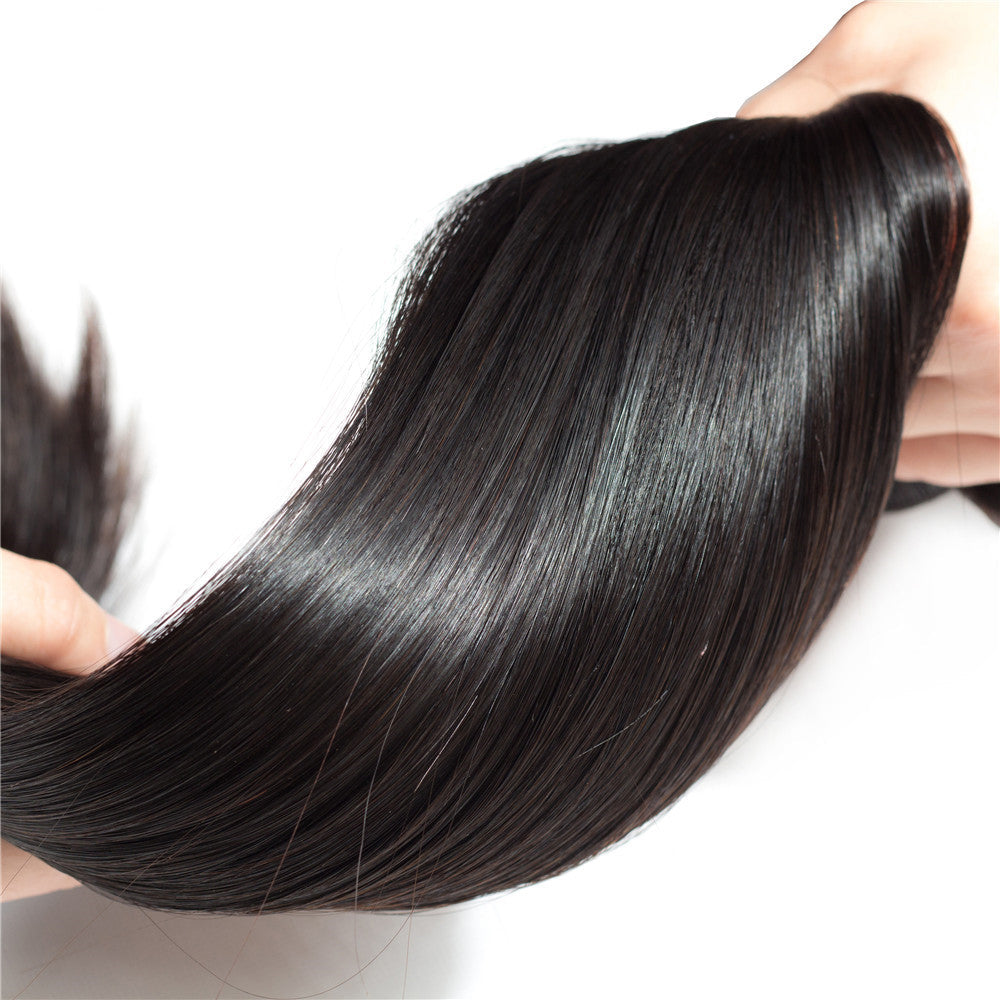 Amanda Hair Malaysian Straight Hair 3 Bundles With 13*4 Lace Frontal 9A Grade 100% Unprocessed Human Hair No Tangles