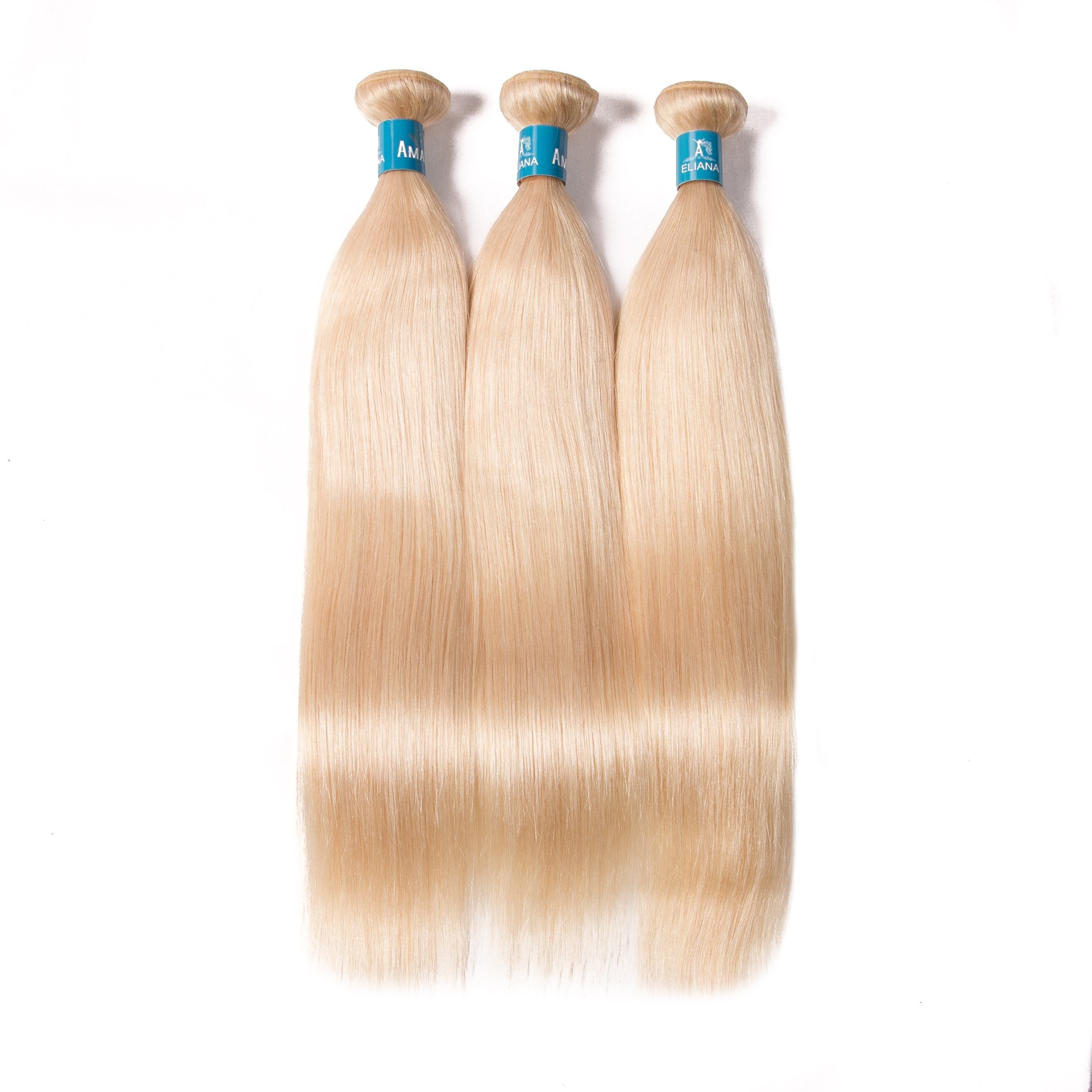 Amanda Colored Bundles 613 Golden Silk Straight 100% Human Hair 3 Bundles Blonde Hair
