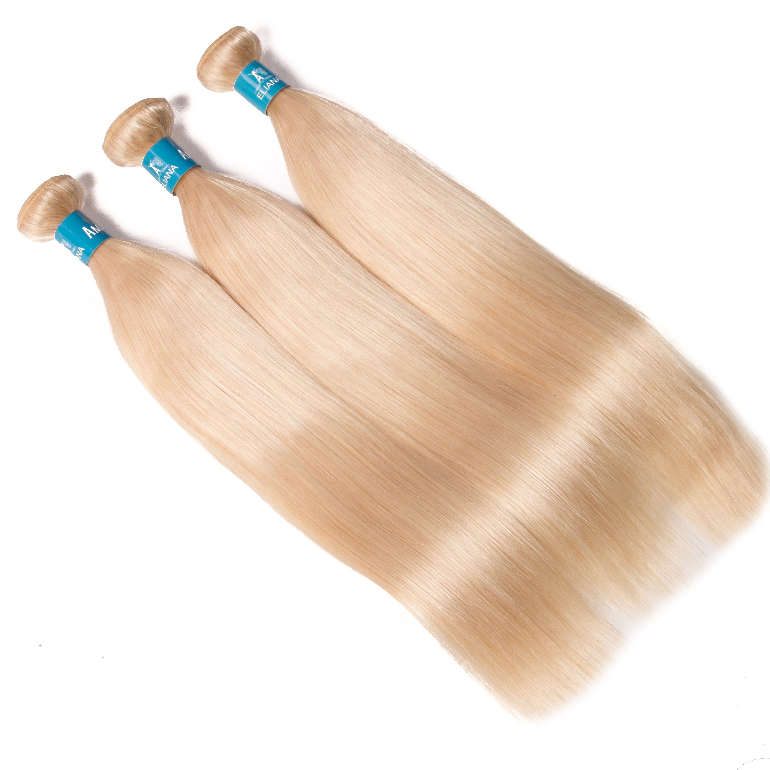 Amanda Colored Bundles 613 Golden Silk Straight 100% Human Hair 3 Bundles Blonde Hair