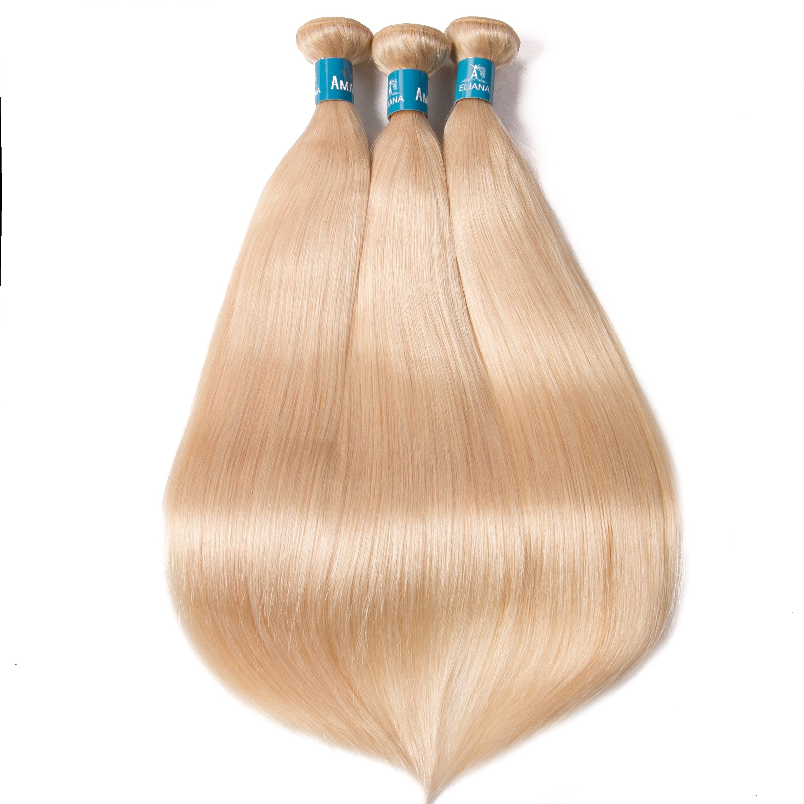 Amanda Colored Bundles 613 Golden Silk Straight 100% Human Hair 3 Bundles Blonde Hair