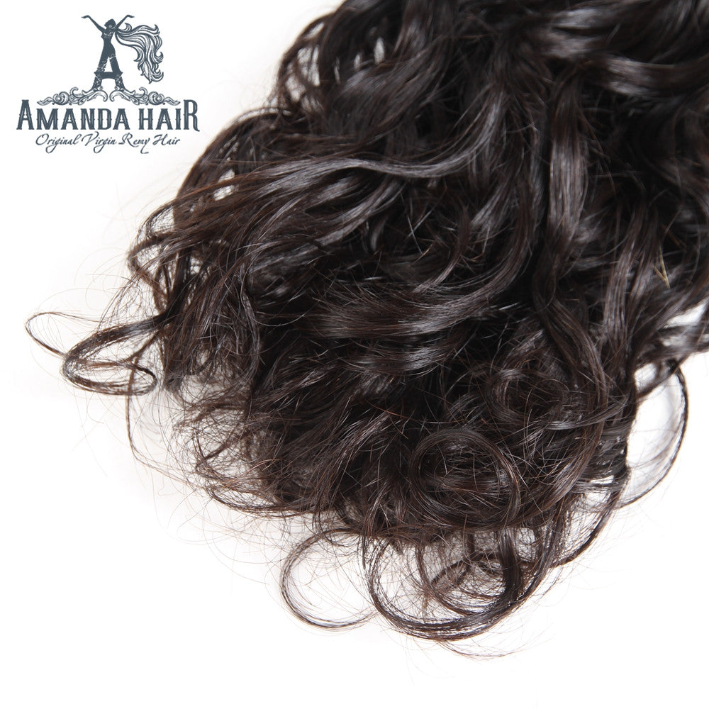Brazilian Water Wave Hair 3 Bundles With 4*4 Lace Closure 9A Grade 100% Unprocessed Human Hair - Amanda Hair