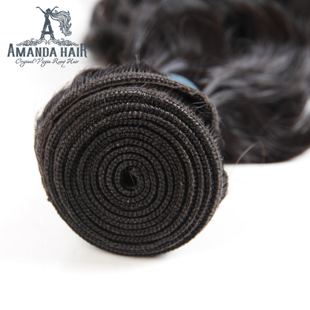 Brazilian Water Wave Hair 3 Bundles With 4*4 Lace Closure 9A Grade 100% Unprocessed Human Hair - Amanda Hair