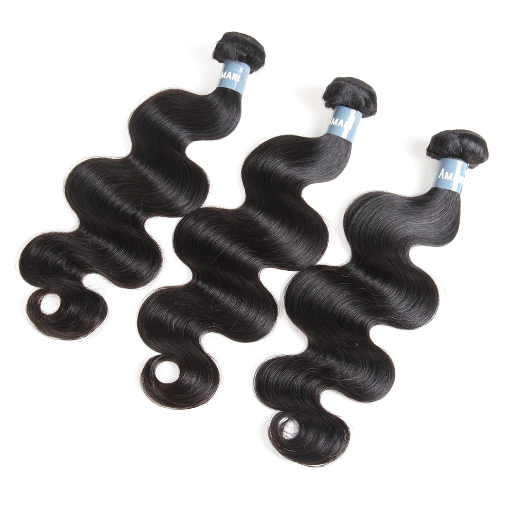 Amanda Malaysian Hair Body Wave 3 Bundles With 13*4 Lace Frontal 100% Unprocessed Human Hair