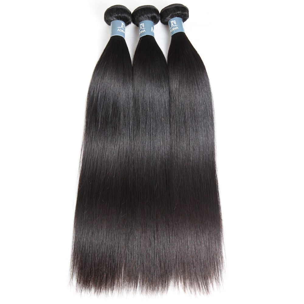 Straight Hair 3 Bundles 10A 100% Human Virgin Hair No Tangles - Amanda Hair
