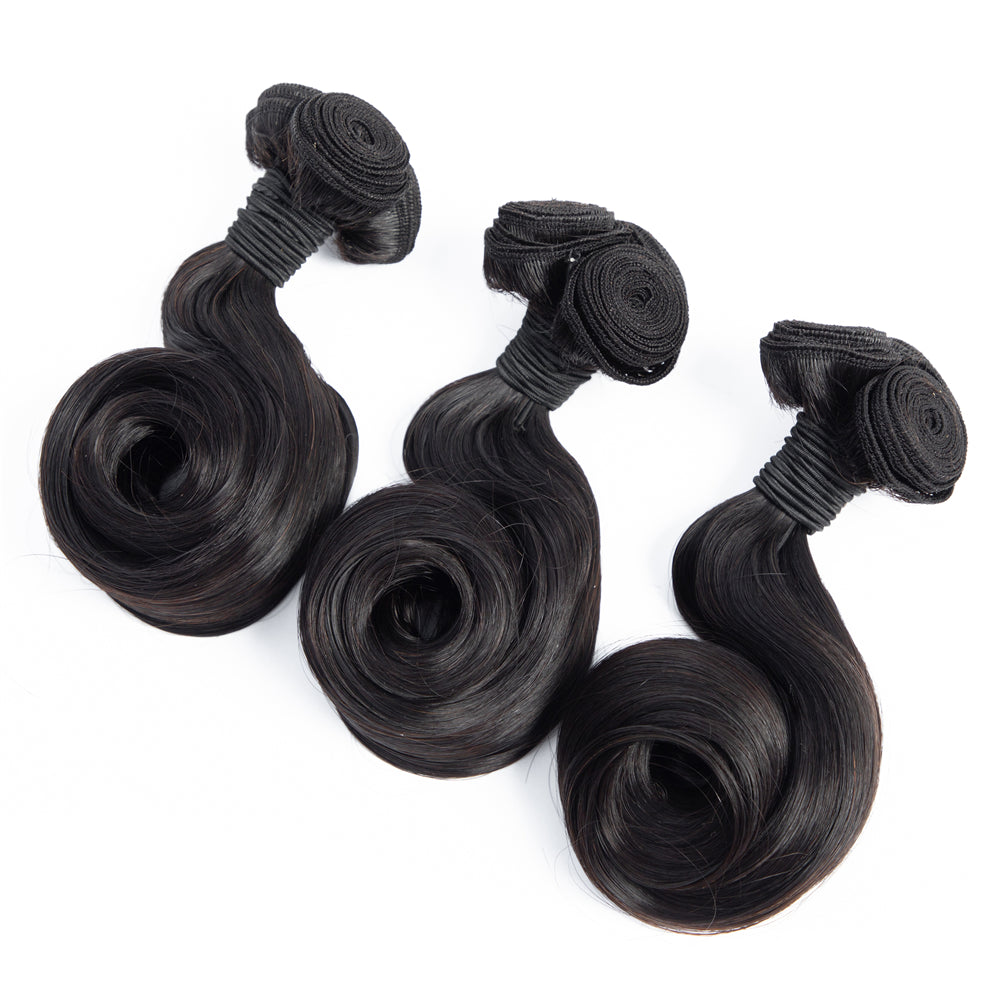 Human Hair Bundles High Quality Good Thickness Fumi Hair Egg Curl Super Double Drawn Hair Virgin Human Hair Bundles - Amanda Hair