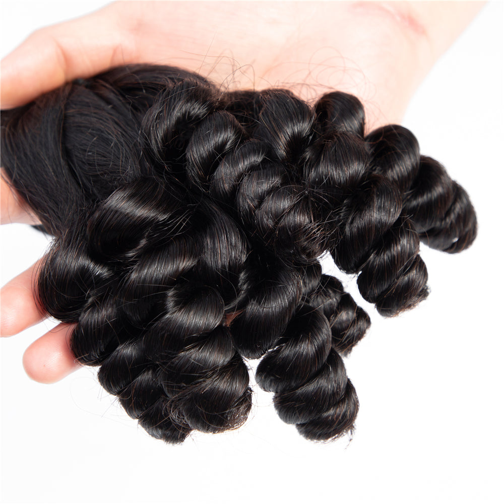 Human Hair Bundles High Quality Good Thickness Fumi Hair Loose Wave Super Double Drawn Hair Virgin Human Hair Bundles - Amanda Hair