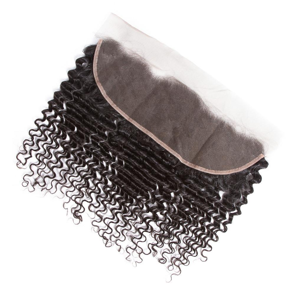 Amanda Peruvian Hair Kinky Curly 3 Bundles With 13*4 Lace Frontal 10A Grade 100% Remi Human Hair Soft Shiny Wave Hair