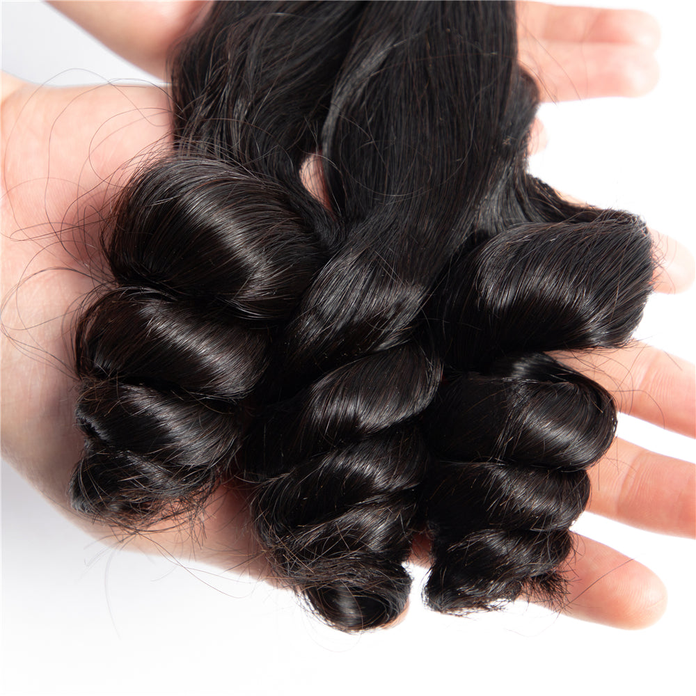 Human Hair Bundles High Quality Good Thickness Fumi Hair Twist Curly Super Double Drawn Hair Virgin Human Hair Bundles - Amanda Hair