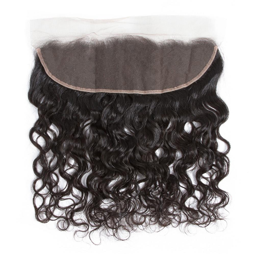 Water Wave Brazilian Hair 3 Bundles With 13*4 Lace Frontal 10A Grade 100% Remi Human Hair Attractive Curly Wave Hair - Amanda Hair