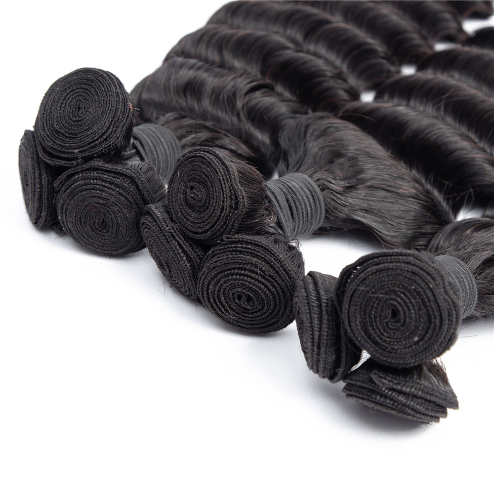 Human Hair Bundles High Quality Good Thickness Fumi Hair Deep Wave Super Double Drawn Hair Virgin Human Hair Bundles - Amanda Hair