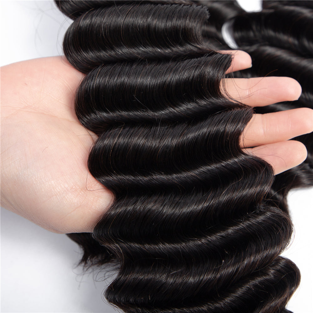 Human Hair Bundles High Quality Good Thickness Fumi Hair Deep Wave Super Double Drawn Hair Virgin Human Hair Bundles - Amanda Hair