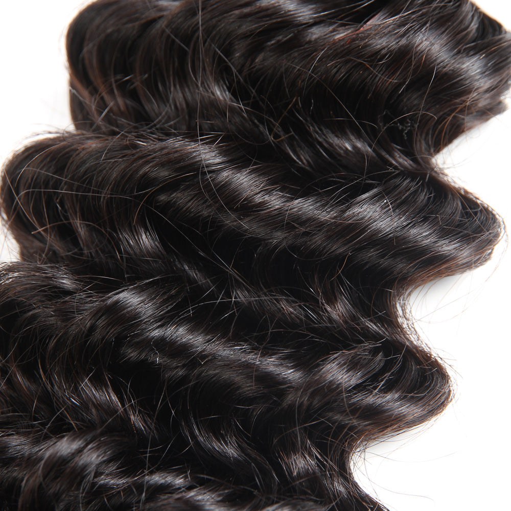 Deep Wave Brazilian Hair 4 Bundles With 4*4 Lace Closure 10A Grade 100% Remi Human Hair - Amanda Hair